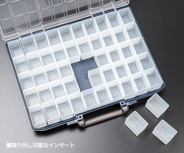 ラーコ パーツケース キャリーライト 55 5×10-50 (136280)(5733439136280) トレー50個付属 スライド式ロック 認識ラベル付 RAACO