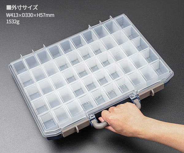 ラーコ パーツケース キャリーライト 55 5×10-50 (136280)(5733439136280) トレー50個付属 スライド式ロック 認識ラベル付 RAACO