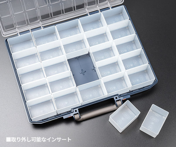 ラーコ パーツケース キャリーライト 55 5×10-25 (136297)(5733439136297) トレー25個付属 スライド式ロック 認識ラベル付 RAACO