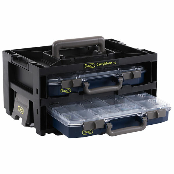 ラーコ ハンディボックスセット パーツケース2個付 (146395)(5733439146395) CarryLite 55付属 耐荷重25kg スタッキング対応 RAACO