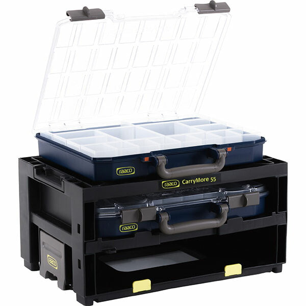 ラーコ ハンディボックスセット パーツケース2個付 (146395)(5733439146395) CarryLite 55付属 耐荷重25kg スタッキング対応 RAACO
