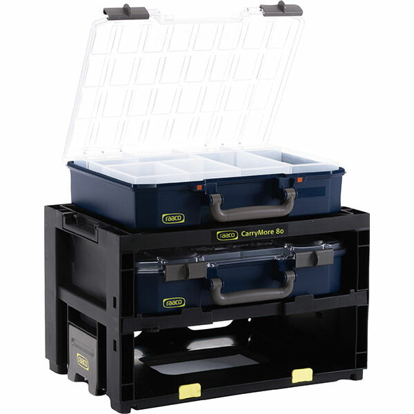ラーコ ハンディボックスセット パーツケース2個付 (146418)(5733439146418) CarryLite 80付属 耐荷重25kg スタッキング対応 RAACO