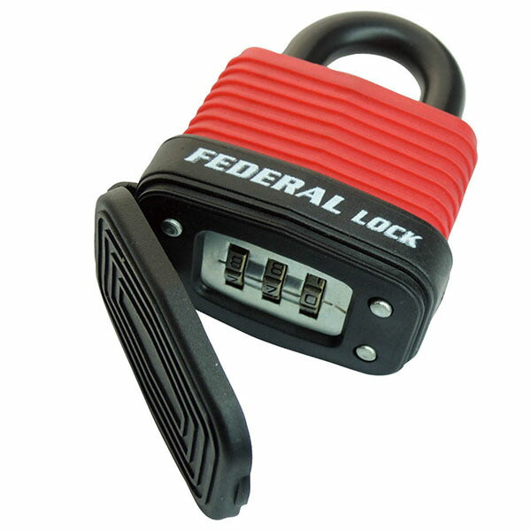 日本正規品 フェデラル 屋外用ダイヤル式南京錠 40mm レッド (RL40W-R-P)(4545301102245) FEDERAL