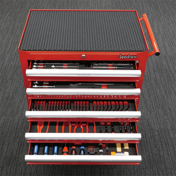 [メーカー直送業者便] シーズニュー キャビマックス工具セット 222pcs 赤 S-22220-3 (4940995880330) Seednew