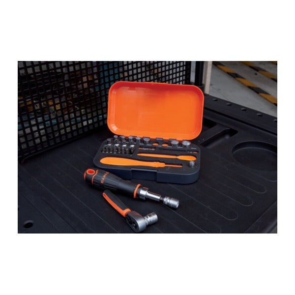 日本正規品 バーコ 1/4インチ ソケットセット 34点 ビット15本付 差込角6.35mm (S34MC8H)(7314150574728) BAHCO