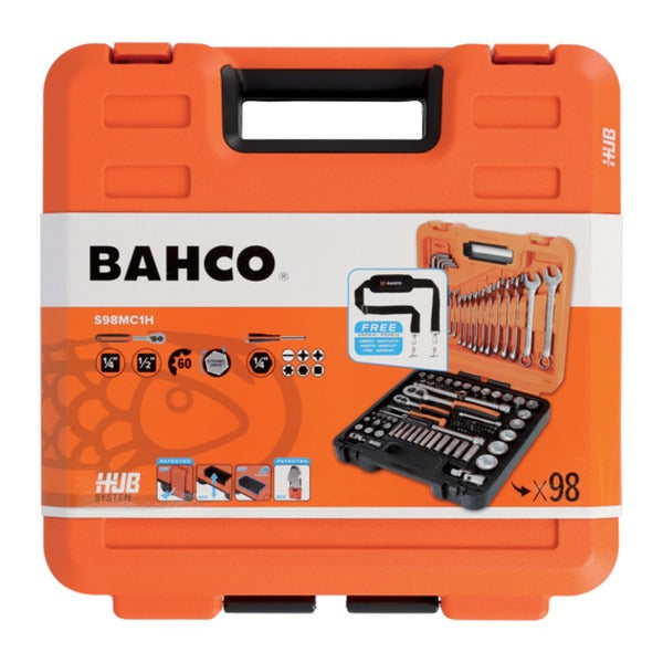 日本正規品 バーコ 1/4インチ・1/2インチ ソケットセット 98点 差込角6.35mm・12.7mm (S98MC1H)(7314150575398) BAHCO