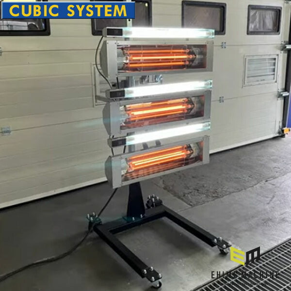 [メーカー直送業者便] キュービック LEDライト搭載 3灯式短波ヒーター SA-V3LE 明々工業 CUBIC SYSTEM 塗装乾燥機