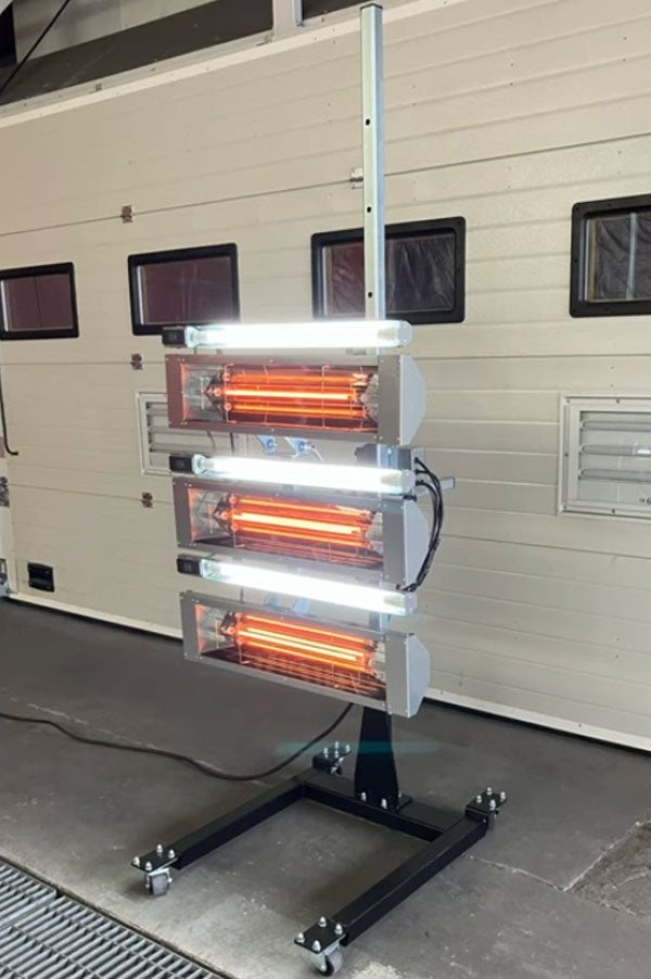 [メーカー直送業者便] キュービック LEDライト搭載 3灯式短波ヒーター SA-V3LE 明々工業 CUBIC SYSTEM 塗装乾燥機
