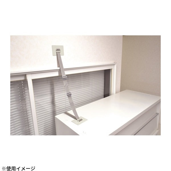 TRUSCO 地震対策 転倒防止PPベルト 2本入 取付範囲 壁～1200mm 穴あけ不要 耐荷重約360kg 震度7加振試験済 (SAF-7090GLL)(4550414414536) トラスコ中山