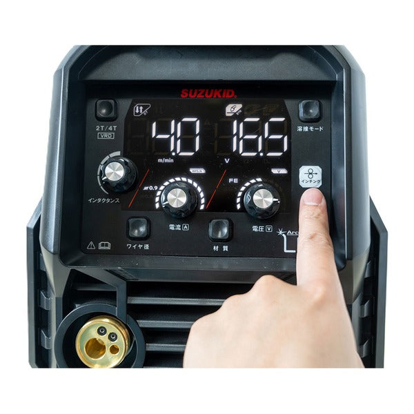[メーカー直送品] スズキッド アーキュリー150レオ 100V 200V兼用 ノンガス専用 半自動溶接機 インバータ 液晶パネル搭載 軽量12.5kg (SAYI-150L)(4991945037724) SUZUKID