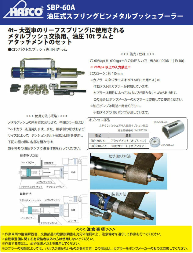 ハスコー シャックルピンジョイント 1/8 SBP-60A用 シャックルブッシュ交換 補修部品 SBP-60A-21 (4580372205709) HASCO