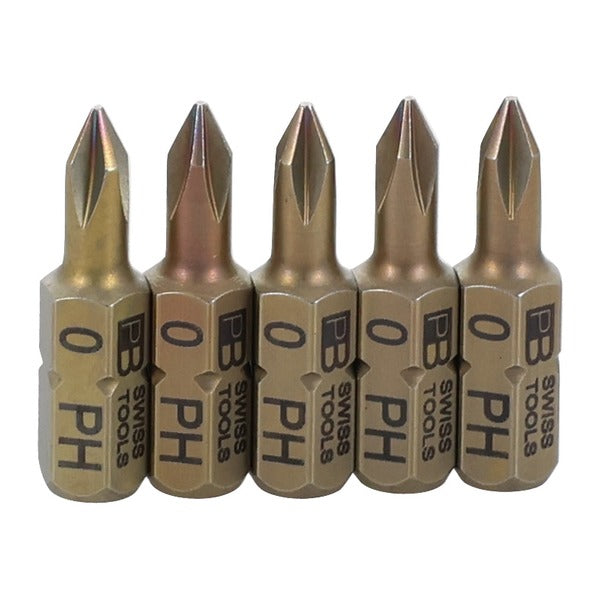 日本正規品 PBスイスツールズ 5本組プラスショートビットセット #0 差込角6.35mm 精密ビット (SET.C6.190/0)(4545301117645) PB SWISS TOOLS