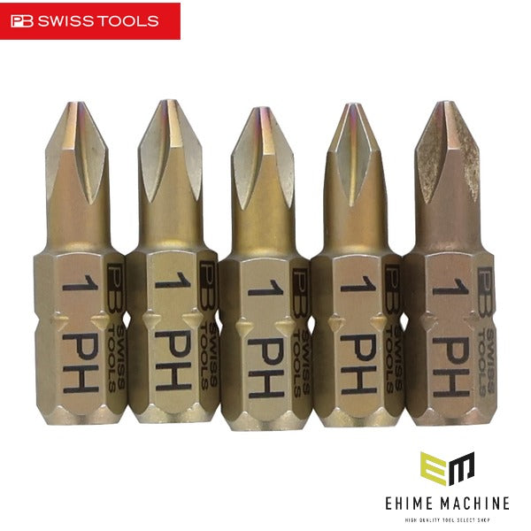 日本正規品 PBスイスツールズ 5本組プラスショートビットセット #1 差込角6.35mm 精密ビット (SET.C6.190/1)(4545301117652) PB SWISS TOOLS