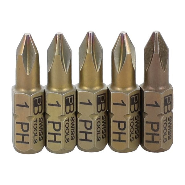 日本正規品 PBスイスツールズ 5本組プラスショートビットセット #1 差込角6.35mm 精密ビット (SET.C6.190/1)(4545301117652) PB SWISS TOOLS