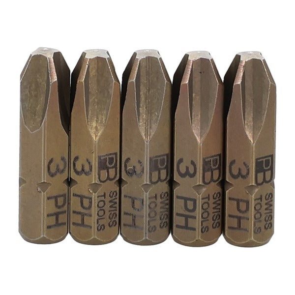 日本正規品 PBスイスツールズ 5本組プラスショートビットセット #3 差込角6.35mm 精密ビット (SET.C6.190/3)(4545301117676) PB SWISS TOOLS