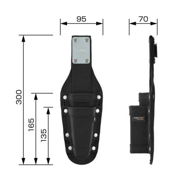タジマ 工具ホルダーパーツ セフ工具差し ナイロン コーデュラ 2本差し (SFKSNC-P2)(4975364362261) TAJIMA TJMデザイン
