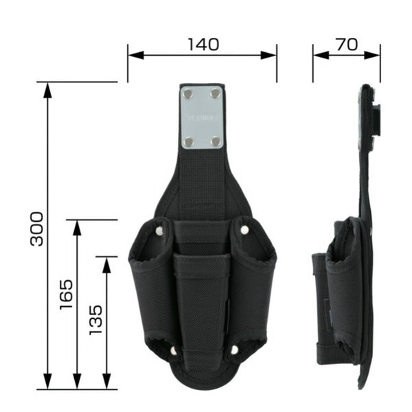 タジマ 工具ホルダーパーツ セフ工具差し ナイロン コーデュラ 4本差し (SFKSNC-P4)(4975364362278) TAJIMA TJMデザイン