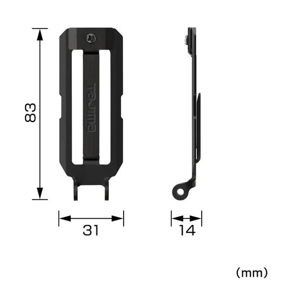 タジマ 工具ホルダーパーツ カスタムセフホルダー用ベルトループプレート ブラック (SFP-BL2BK)(4975364361998) TAJIMA TJMデザイン