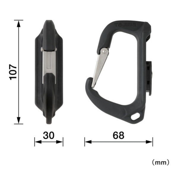 タジマ セフ工具ホルダー樹脂 スリムカラビナ大 (SFSKHR-CL)(4975364268617) TAJIMA TJMデザイン