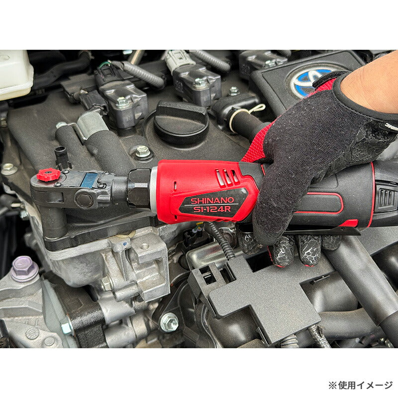 SHINANO SI-124R 10.8V 9.5sq コードレススイベルヘッドラチェットレンチ（バッテリー2個）信濃機販 シナノ