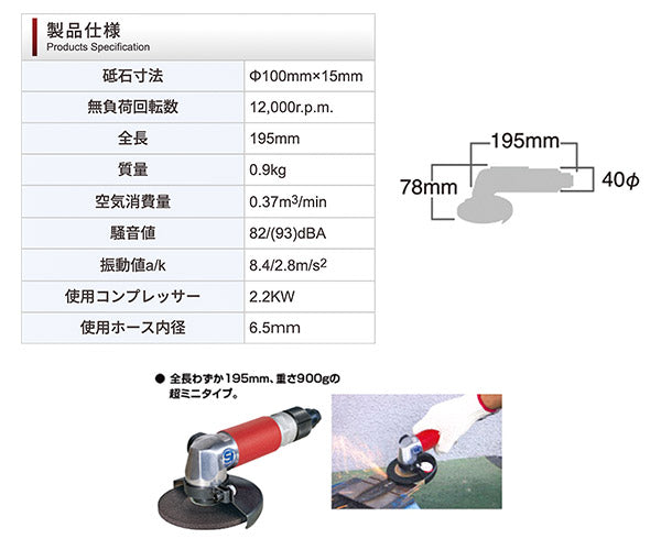 SHINANO SI-2501 ディスクグラインダー 信濃機販 シナノ