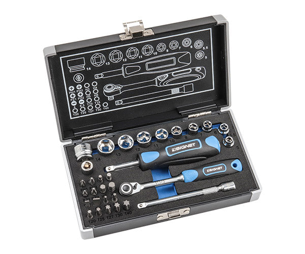 シグネット 1/4DR 31PC ショートソケット&ビットセット（6角） (11121)(4712818939149) SIGNET
