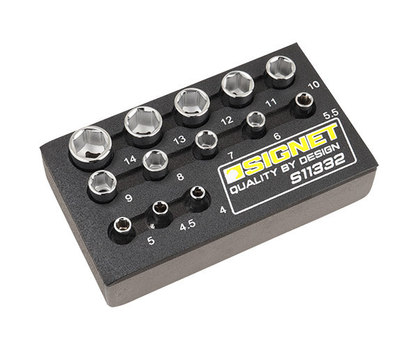 シグネット 1/4DR 13PC ソケットセット DESIGNトレー (11332)(4712818935226) SIGNET