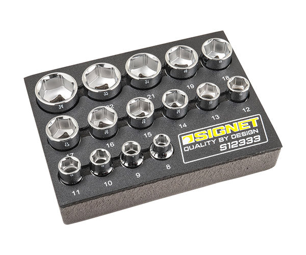 シグネット 3/8DR 15PC ソケットセット DESIGNトレー (12333)(4712818935813) SIGNET