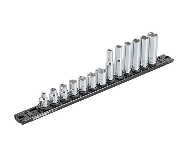 [26AW新商品] シグネット 3/8DR 13本組ソケットセット スピンロックレール 6～17mm ソケット7個 ディープソケット6個 6角 面接触 ミラー仕上げ (12433)(4712818932935) SIGNET