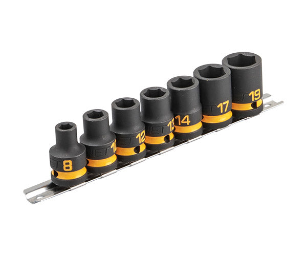 [26AW新商品] シグネット 1/2DR インパクトソケットセット 7PCS 8・10・12・13・14・17・19mm 6角 カラースタンピング イエロー 黒色防錆処理 (23193)(4712818975703) SIGNET