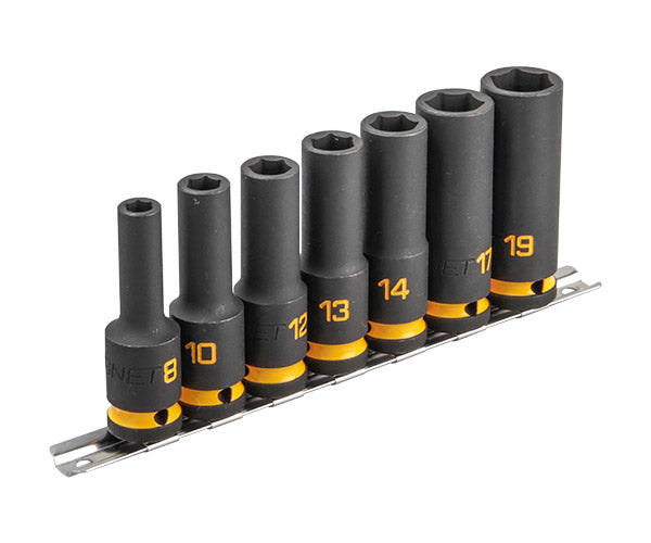 [26AW新商品] シグネット 1/2DR ロングインパクトソケットセット 7PCS 8・10・12・13・14・17・19mm 6角 カラースタンピング イエロー 黒色防錆処理 (23293)(4712818975710) SIGNET