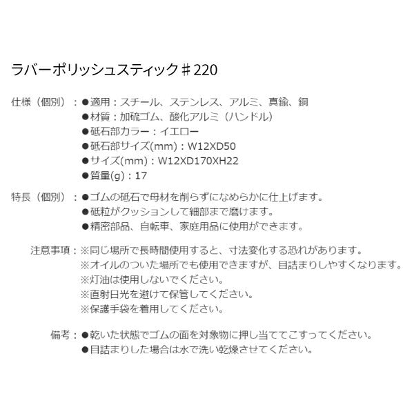 【8月の特価品】シグネット ラバーポリッシュスティック♯220 (45663)(4712818968248) SIGNET