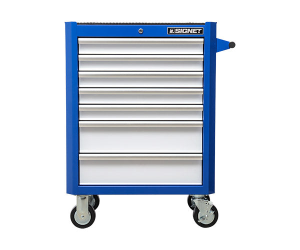 [メーカー直送業者便][法人限定] シグネット ヘビーローラーキャビネット7段 (ブルー&ホワイト) (54448)(4712818979695) SIGNET