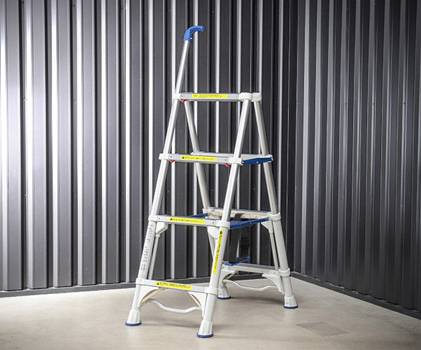 シグネット 99851 伸縮式4段アルミ脚立 手すり付き (99851)(4712818646825) スリム収納 SIGNET