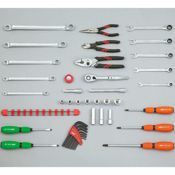 KTC 工具セット(片開きプラハードケース)[40点] (SK3402PS)(4989433985251) 京都機械工具