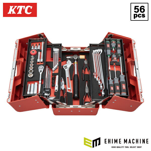 KTC SK35625P 9.5sq. 工具セット 56点 京都機械工具 SK330P-M採用 携行性に特化したスタンダード レッド