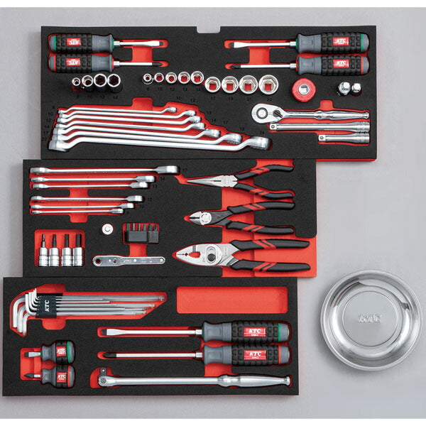 KTC 工具セット チェストタイプ 9.5sq 66点（レッド） SK3662XR (4989433987118) 京都機械工具