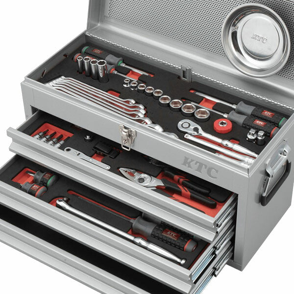 KTC 工具セット チェストタイプ 9.5sq 66点（シルバー） SK3662XS (4989433987132) 京都機械工具