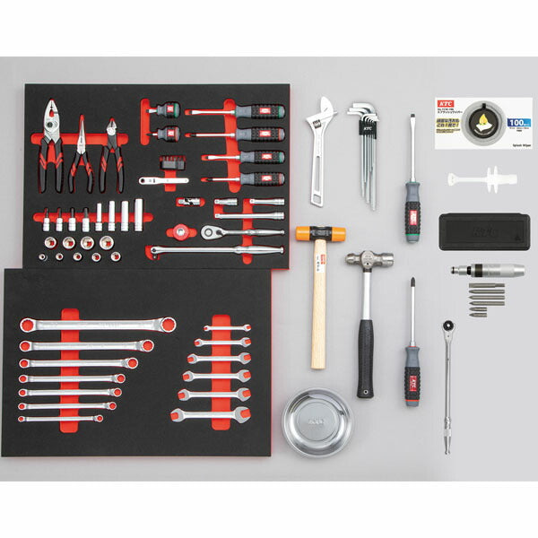 [メーカー直送業者便] 【特典付】 KTC SK37226RXR 9.5sq. 工具セット 72点 京都機械工具 SKX3805 ローラーキャビネット採用 エキスパート レッド 2026SK