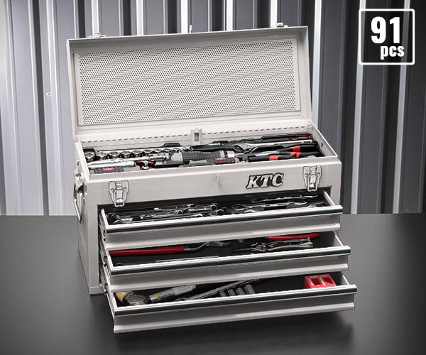 [予約受付中]【12月上旬から順次発送】KTC 9.5sq. 91点工具セット オフホワイト SK39120XFWEM SKX0213FW 採用モデル エヒメマシンオリジナル ツールセット 京都機械工具