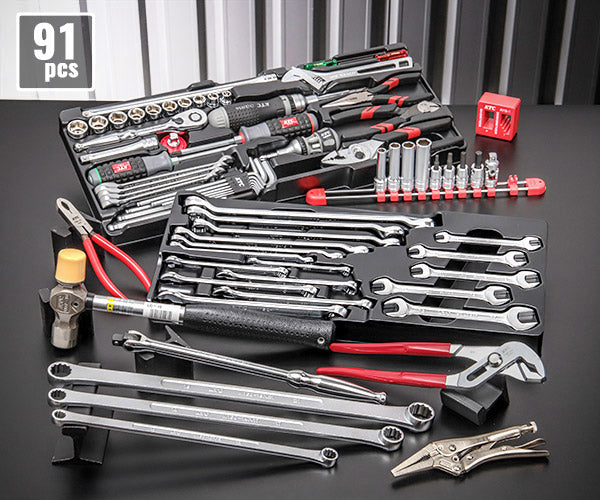 KTC 9.5sq. 工具91点セット 樹脂成型トレイ付 ケース無し (SK39120XT) エヒメマシンオリジナル ツールセット