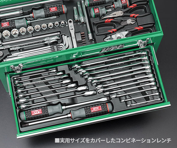[予約受付中]【12月上旬から順次発送】KTC 9.5sq. 92点工具セット マラカイトグリーン SK39224XMLGREM SKX0213MLGR 採用 エヒメマシンオリジナル ツールセット 京都機械工具