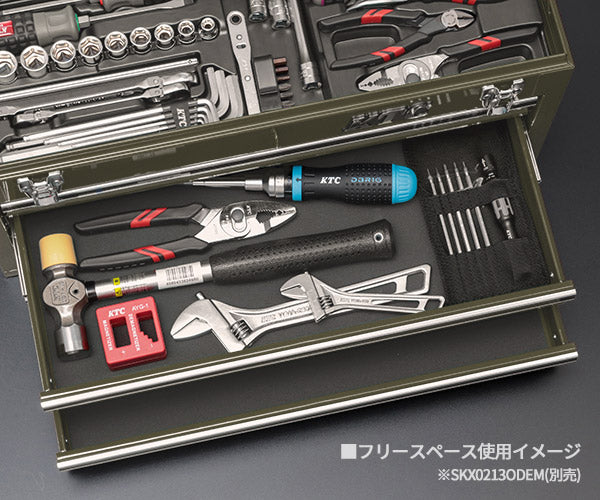 KTC 9.5sq. 工具92点セット 樹脂成型トレイ付 ケース無し ラチェット非同梱 (SK39224XT) エヒメマシンオリジナル ツールセット