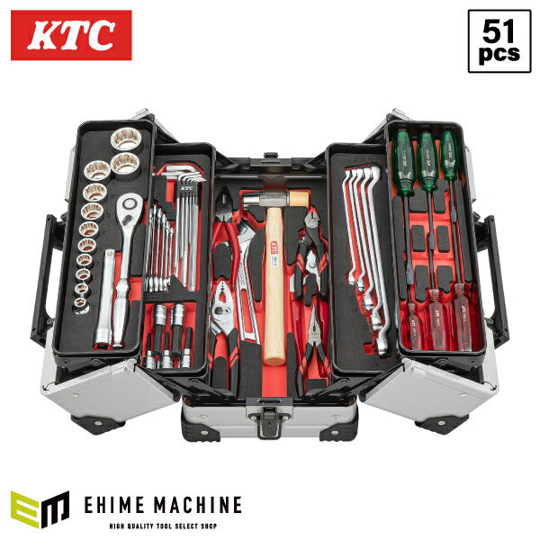 KTC SK45125WZSM 12.7sq. 工具セット 51点 京都機械工具 EK-10A採用 インダストリアルモデル シルバー