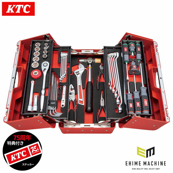 【特典付】 KTC SK45226P 12.7sq. 工具セット 52点 京都機械工具 SK330P-M採用 携行性に特化 大型車・重機・農機メンテナンス用 レッド 2026SK