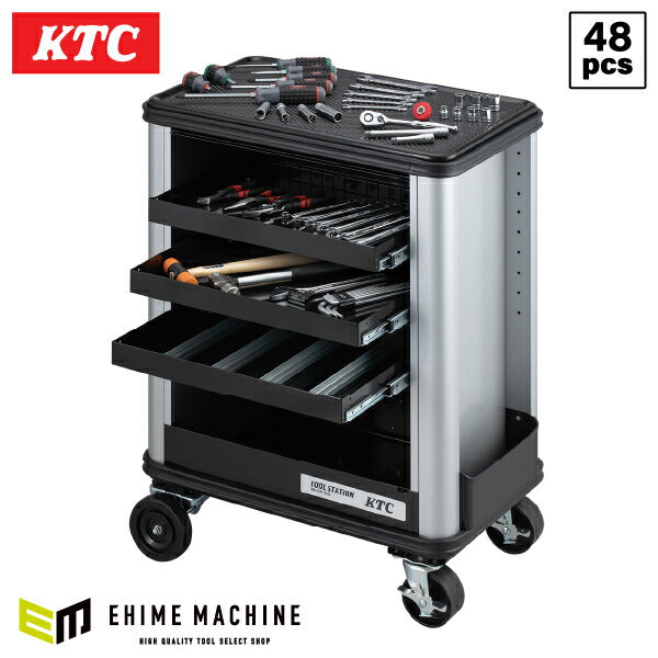 [メーカー直送業者便] KTC SK7006C 9.5sq.ツールステーションセット 48点セット 京都機械工具 SKR703C採用 BR390入組み工具セット