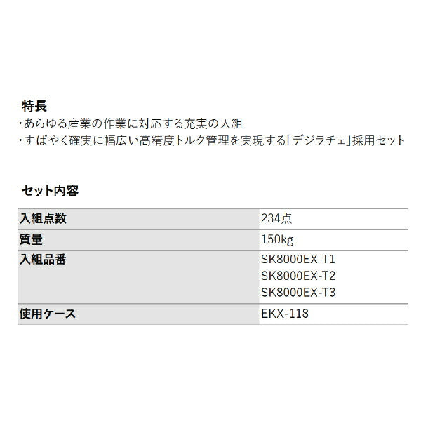 [メーカー直送業者便] KTC SK8000EX 工具セット ローラーキャビネットタイプ 234点 ツールセット 差込角6.3mm 9.5mm 12.7mm BR390採用モデル