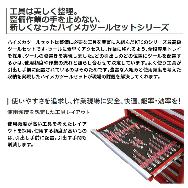メーカー直送業者便] KTC SK8401R ハイメカツールセット レッド 123点
