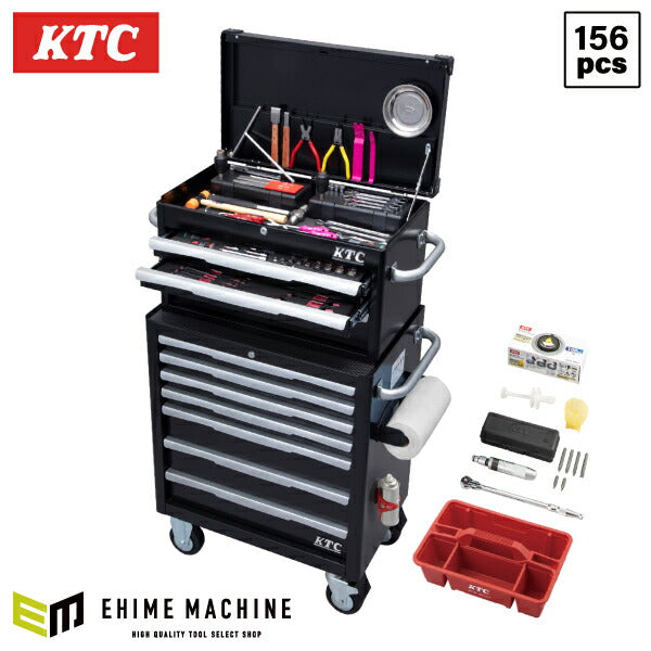 [メーカー直送業者便] KTC SK95625EEBK 9.5sq. 6.3sq.12.7sq.工具セット 156点 京都機械工具 EKR-1004BK,EKW-1007BK採用 エキスパート ブラック