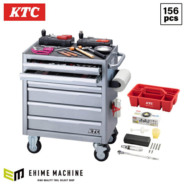 [メーカー直送業者便] KTC SK95625EXS 9.5sq. 6.3sq.12.7sq.工具セット 156点 京都機械工具 EKW-1007採用 エキスパート シルバー